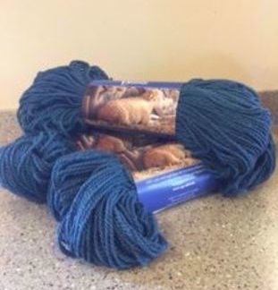 Blue wool yarn skein